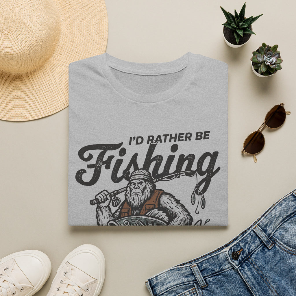 I'd Rather Be Fishing Bigfoot T-Shirt