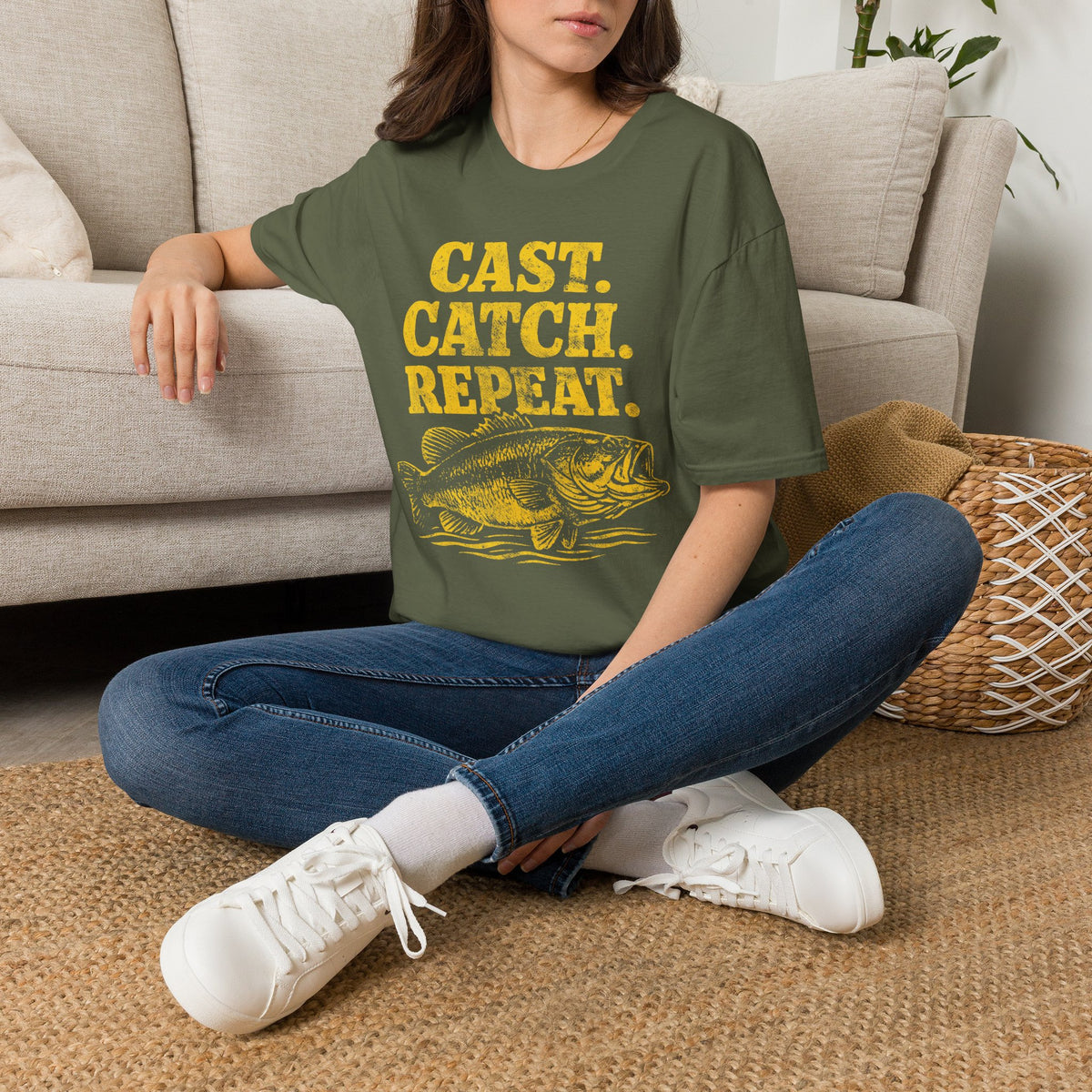 Cast. Catch. Repeat. Fishing T-Shirt