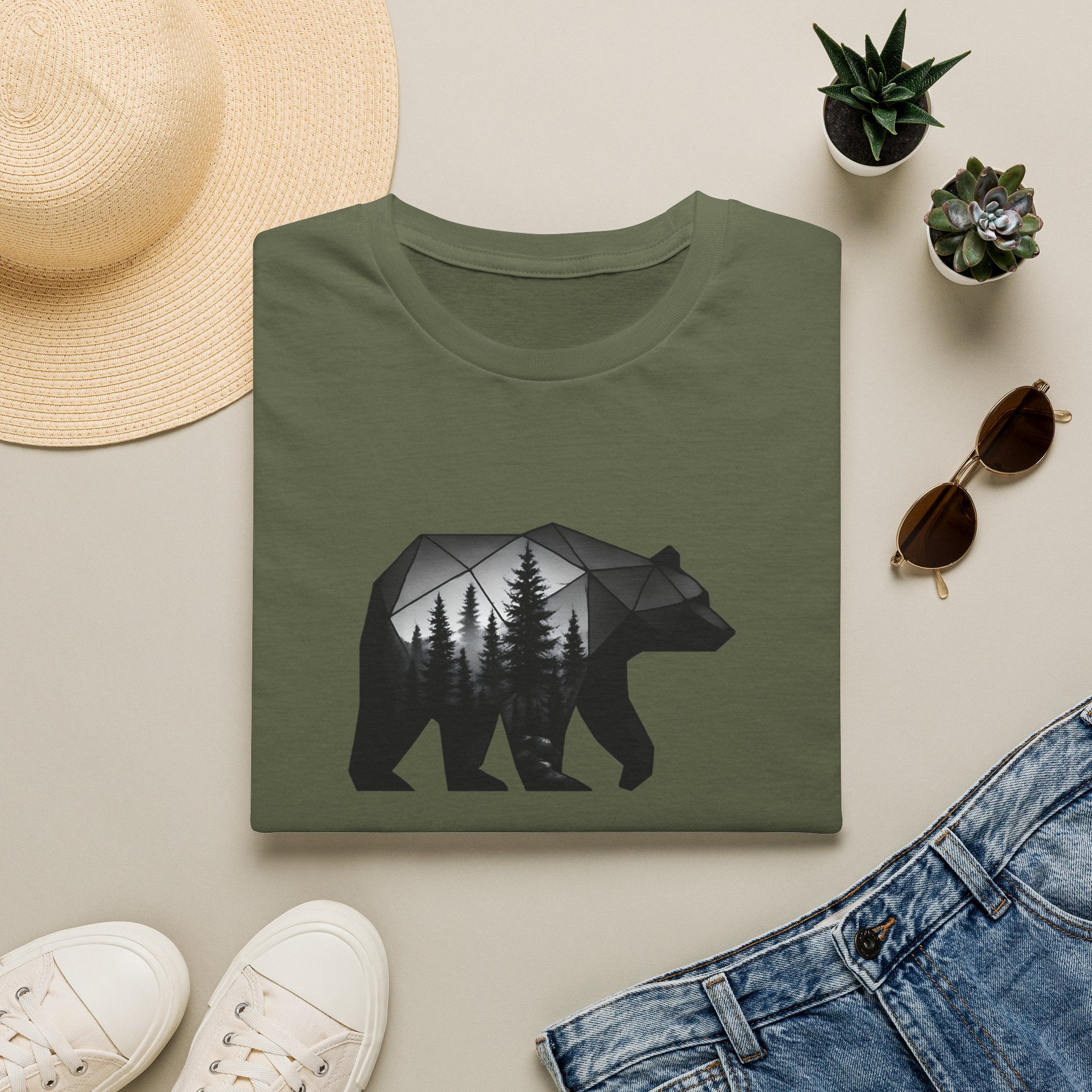 Geometric bear forest T-Shirt
