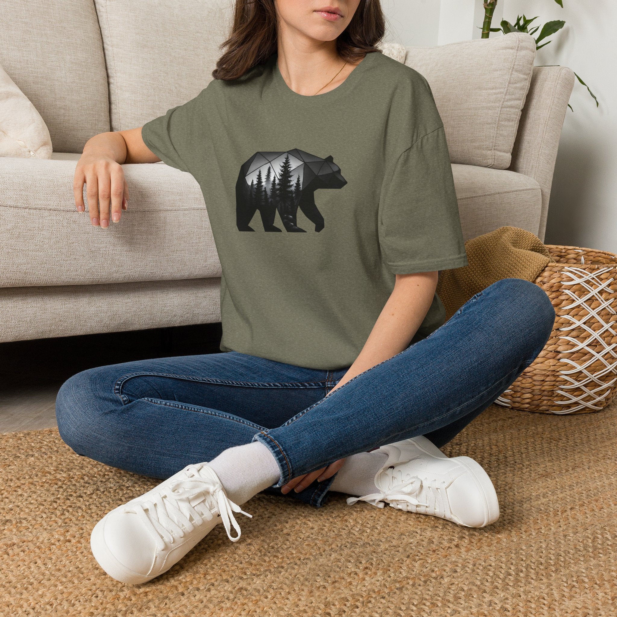 Geometric bear forest T-Shirt