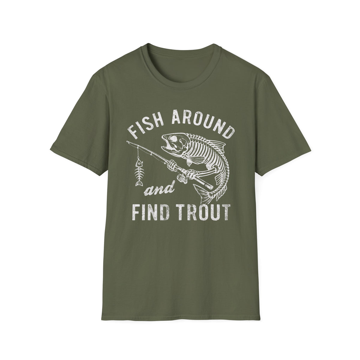 Skeleton Trout Fishing T-Shirt
