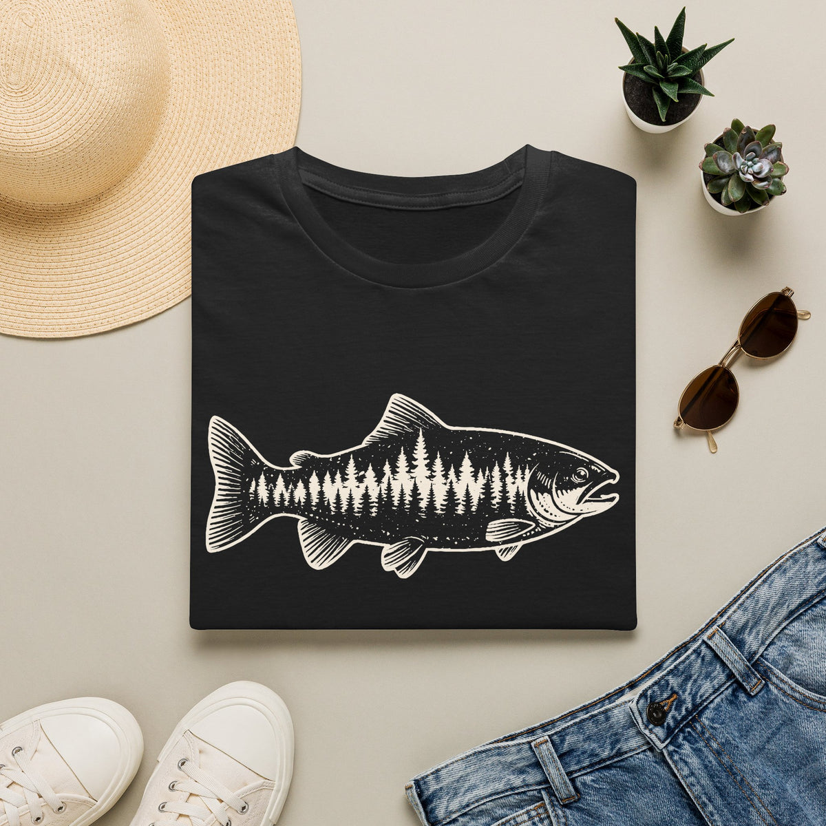Trout Forest Silhouette T-Shirt