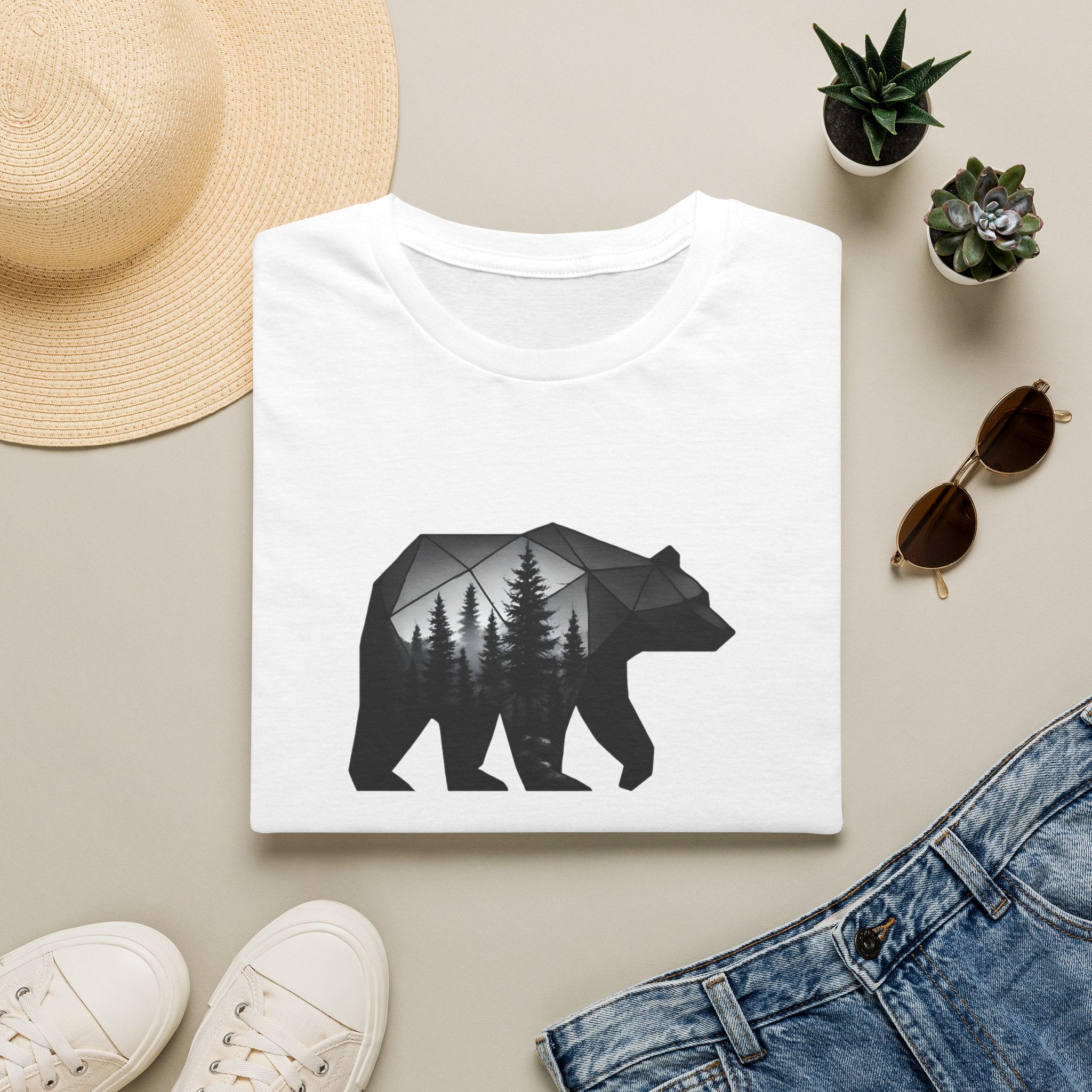 Geometric bear forest T-Shirt