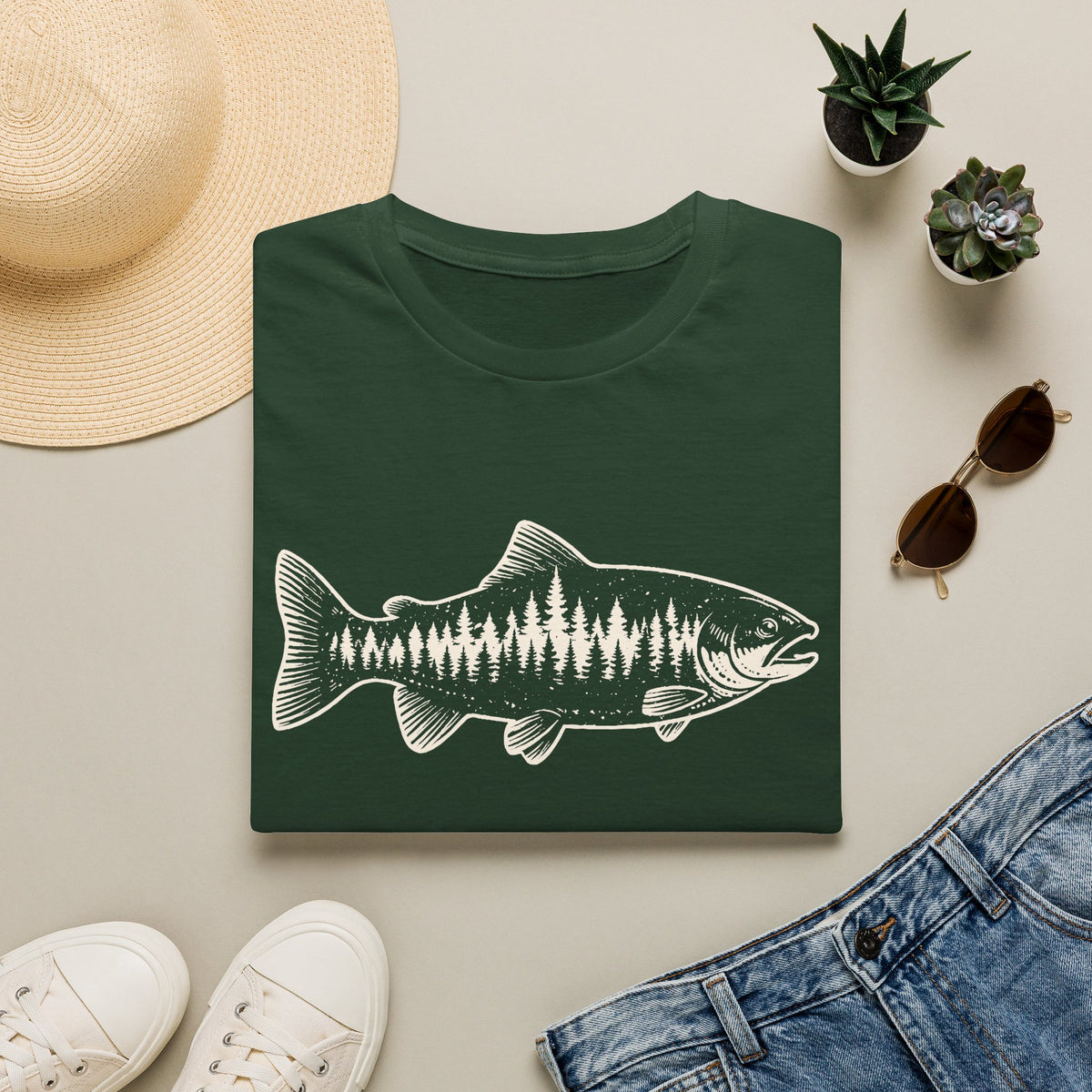 Trout Forest Silhouette T-Shirt