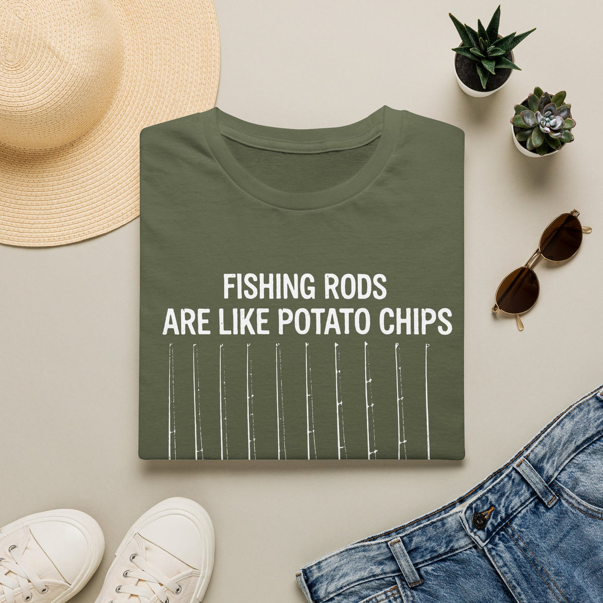 Fishing Rods Are Like Potato Chips T-Shirt