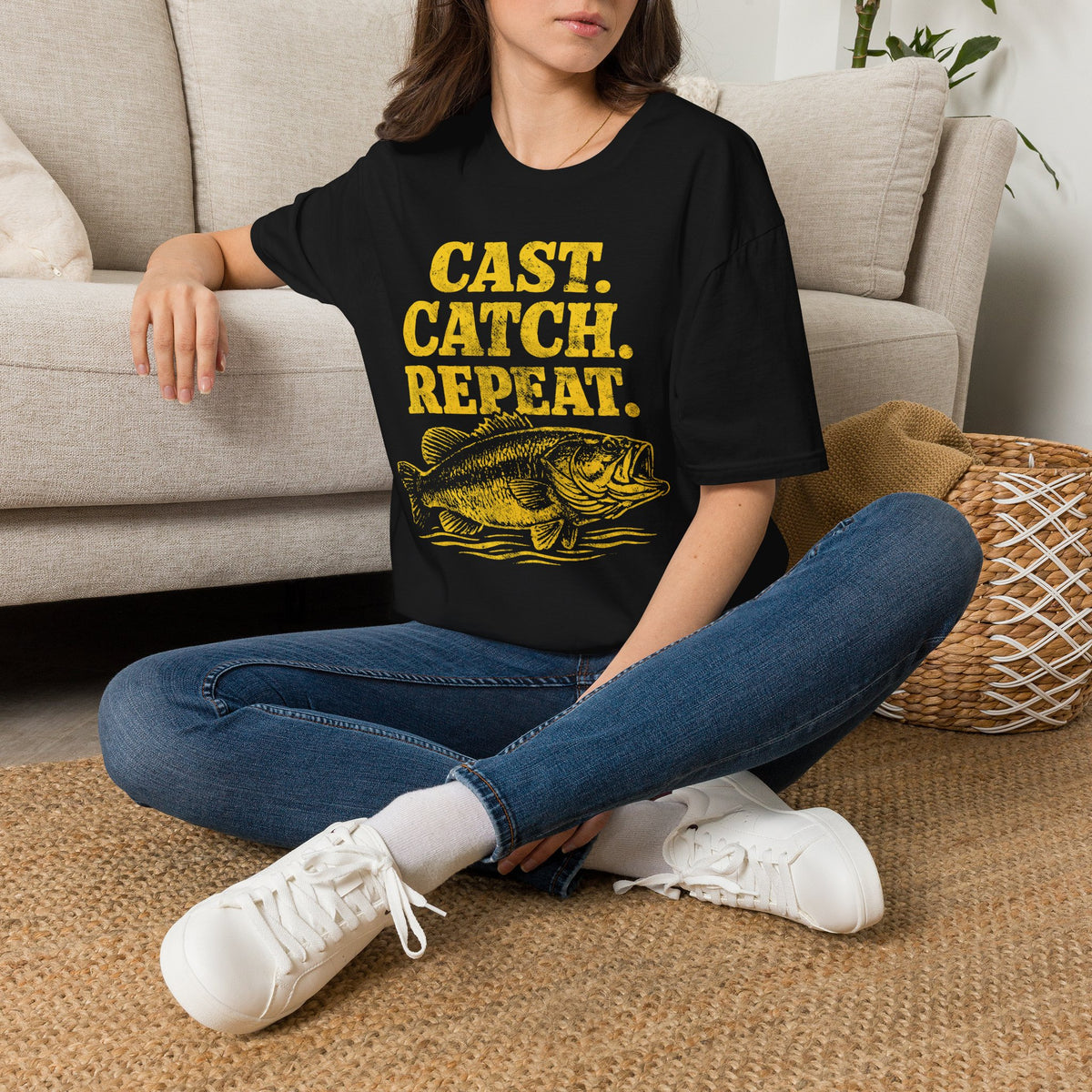 Cast. Catch. Repeat. Fishing T-Shirt