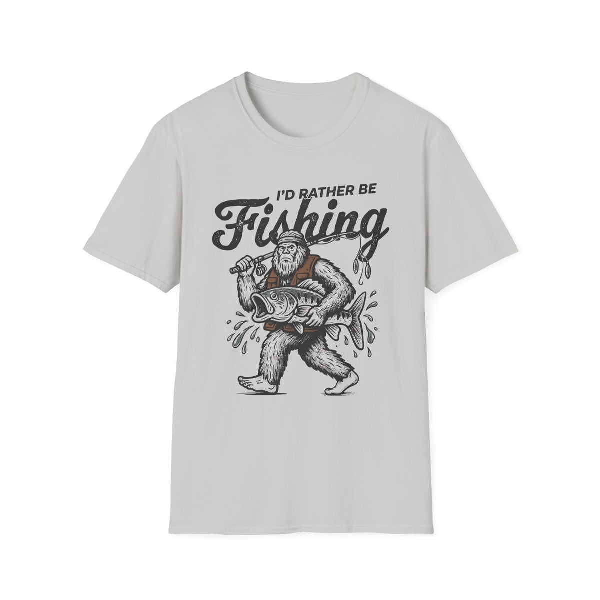 I'd Rather Be Fishing Bigfoot T-Shirt