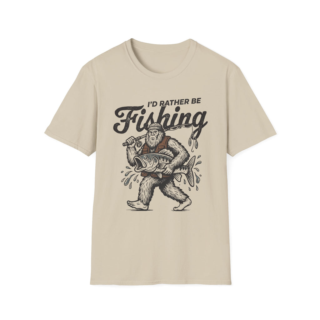I'd Rather Be Fishing Bigfoot T-Shirt