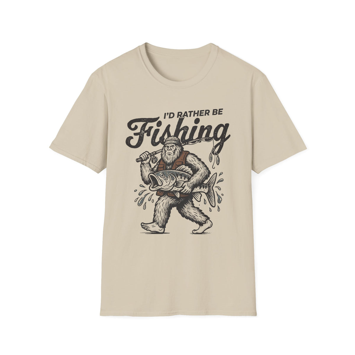 I'd Rather Be Fishing Bigfoot T-Shirt
