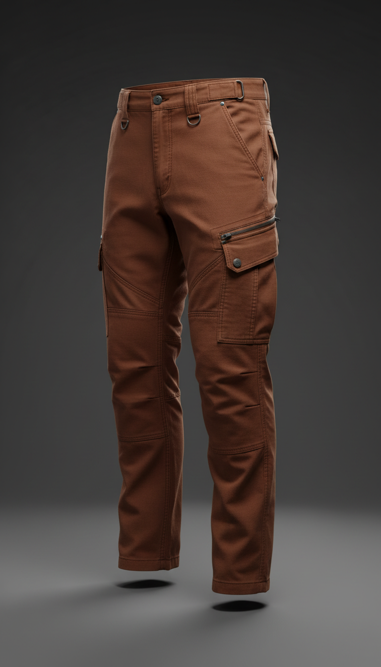 Rust Brown Urban Utility Cargo Pants