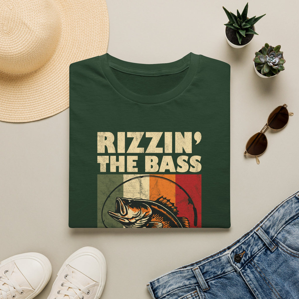 Rizzin' the Bass Fishing T-Shirt