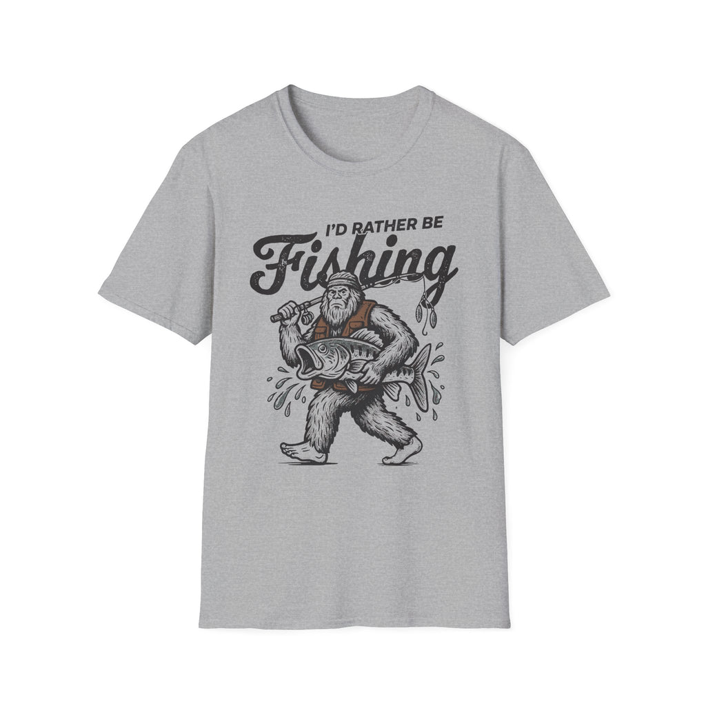 I'd Rather Be Fishing Bigfoot T-Shirt