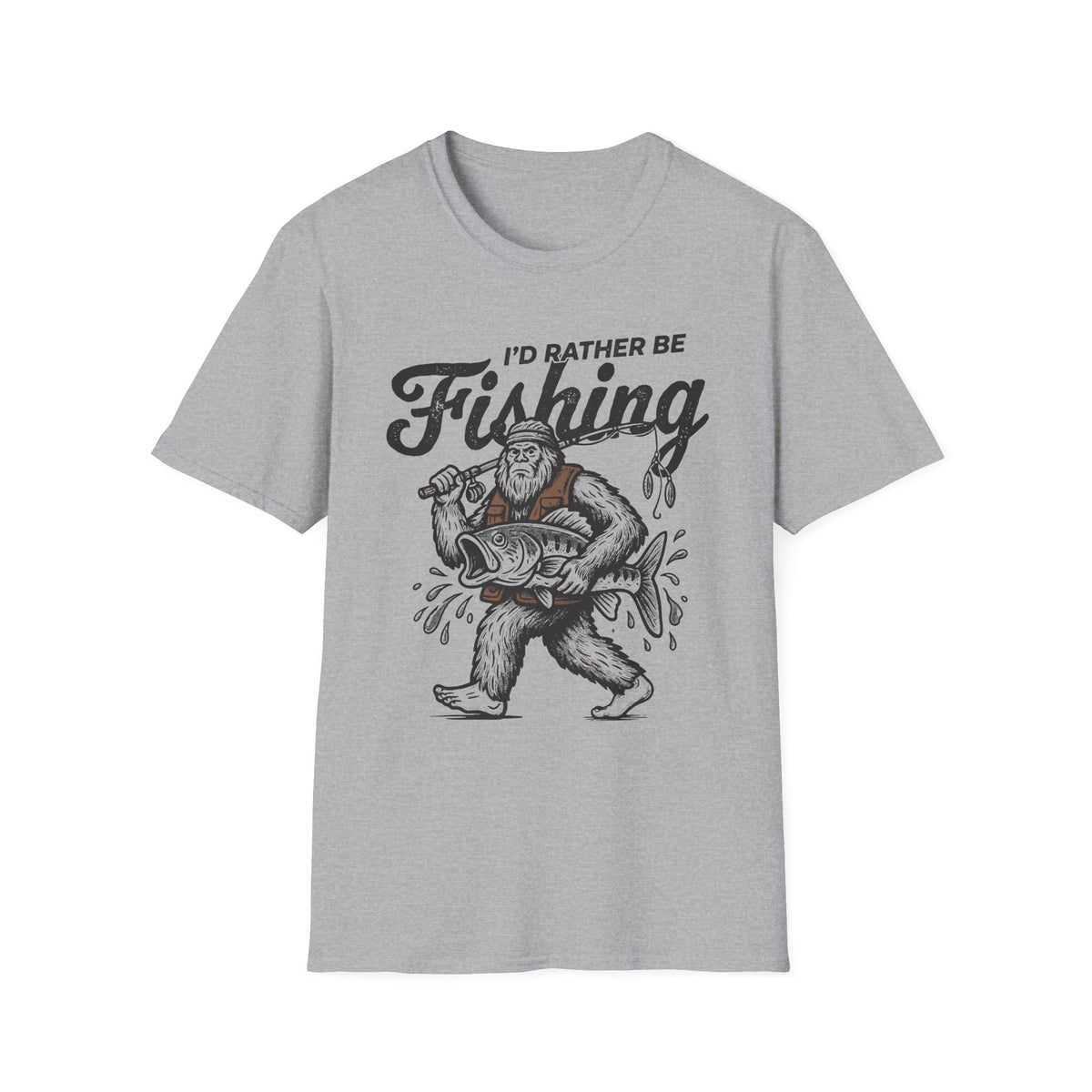 I'd Rather Be Fishing Bigfoot T-Shirt