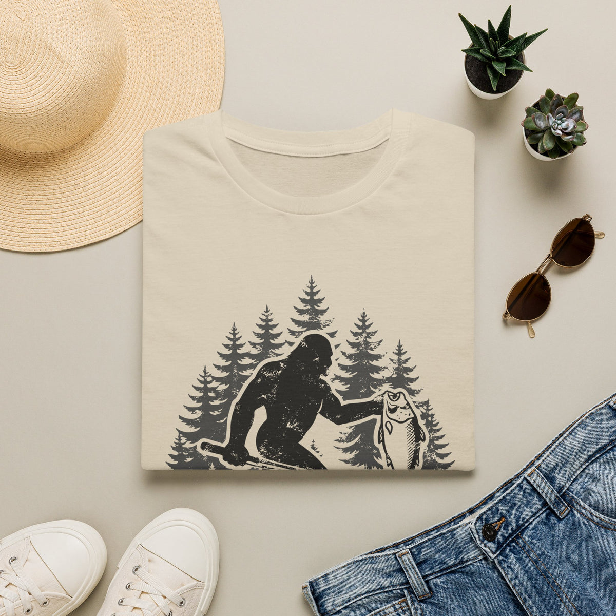 Bigfoot Fishing T-Shirt T-Shirt