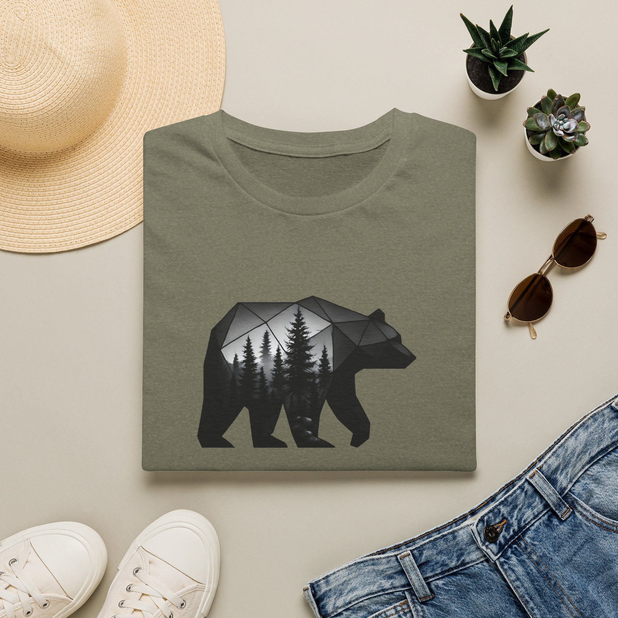 Geometric bear forest T-Shirt