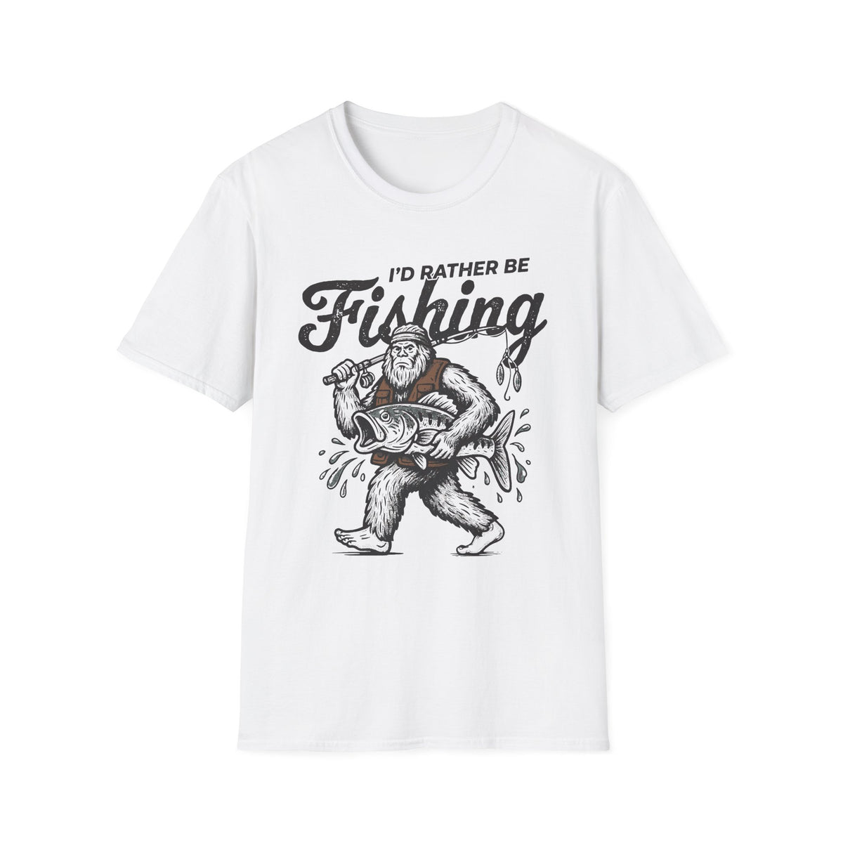 I'd Rather Be Fishing Bigfoot T-Shirt
