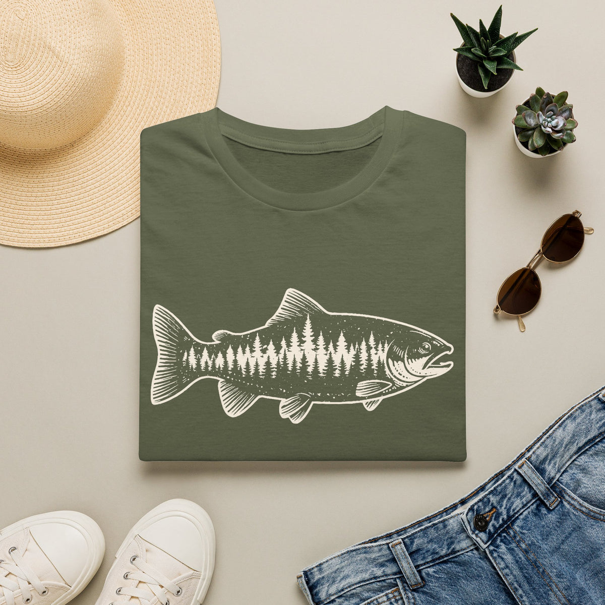 Trout Forest Silhouette T-Shirt