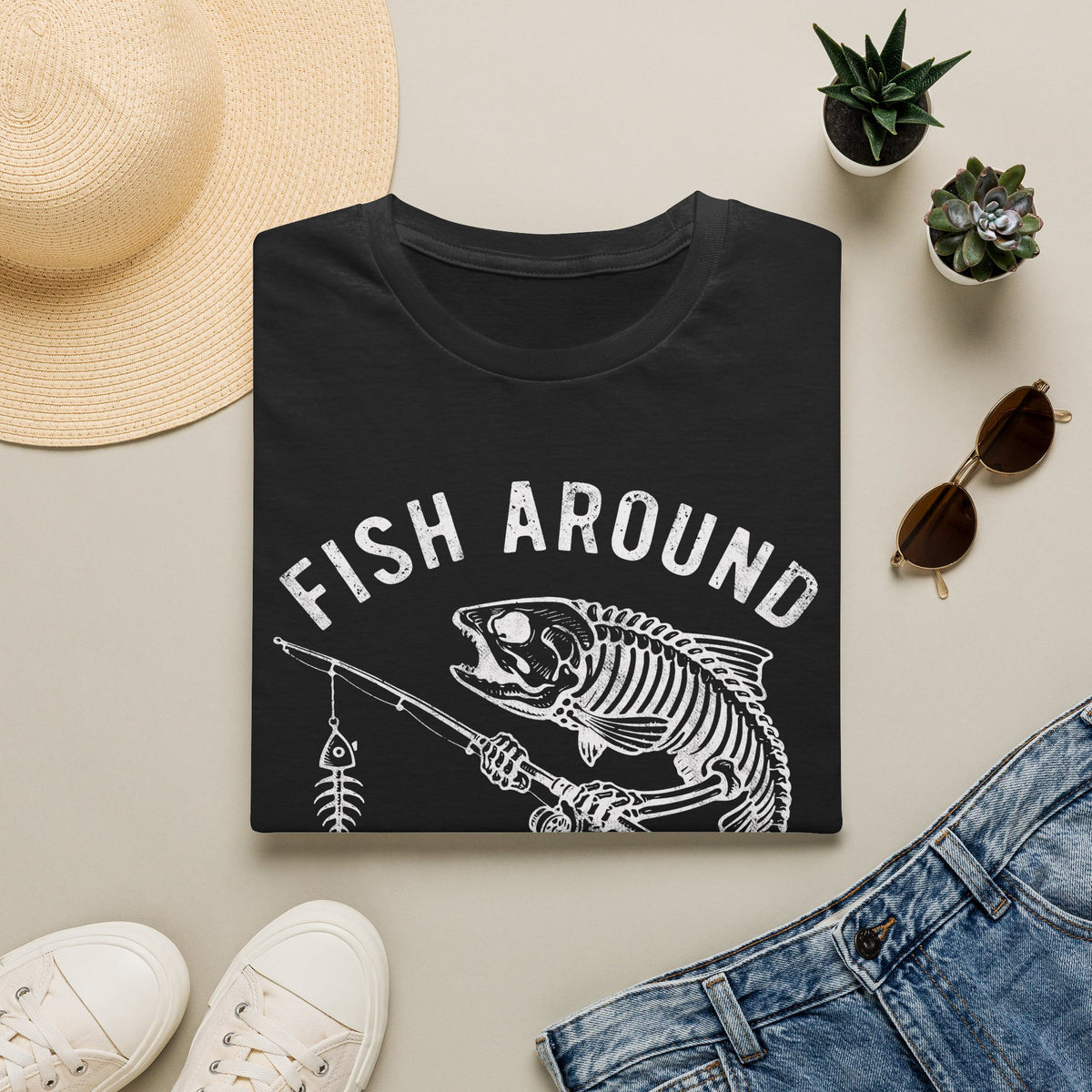 Skeleton Trout Fishing T-Shirt