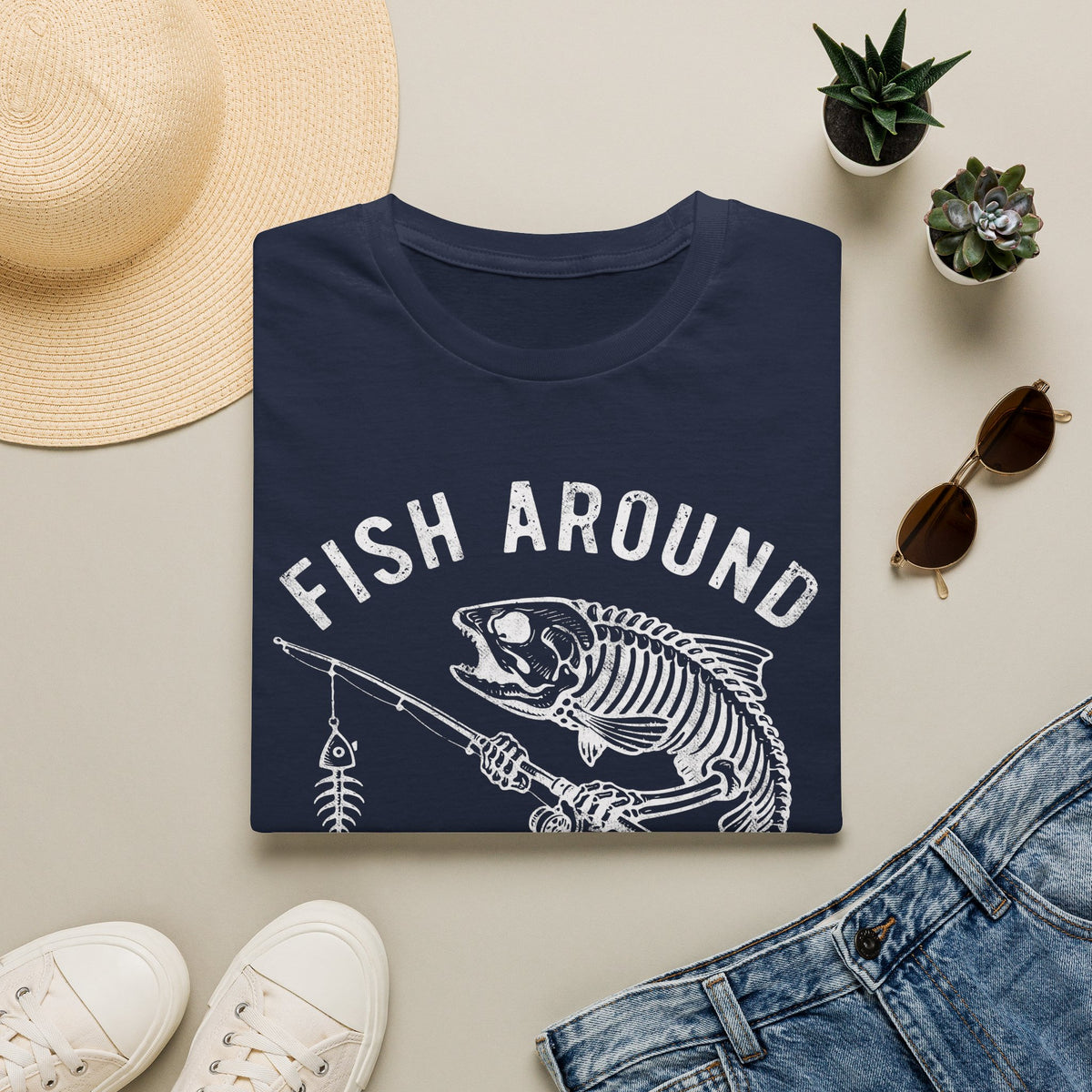 Skeleton Trout Fishing T-Shirt