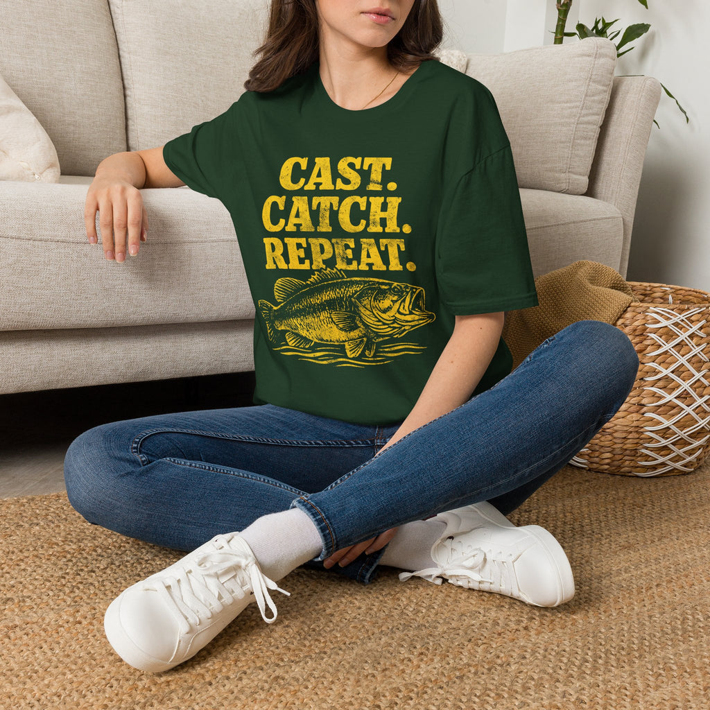 Cast. Catch. Repeat. Fishing T-Shirt